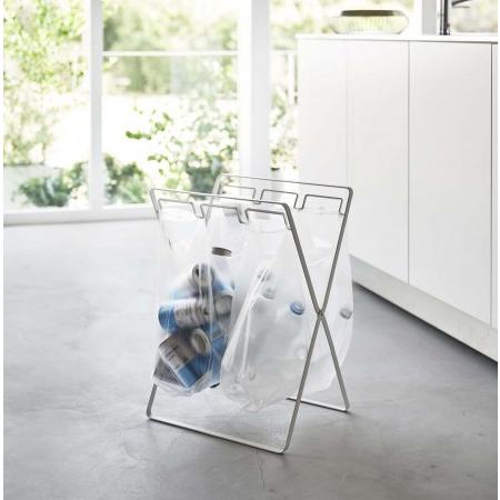 レジ袋３連＆４５Ｌゴミ袋スタンド　タワー　ホワイト　タワー　５７１４