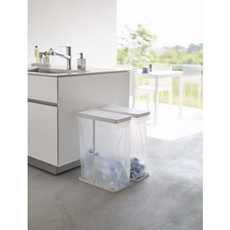 スリム蓋付き分別ゴミ袋ホルダータワー４５Ｌ２個組ホワイト　タワー　６１８４