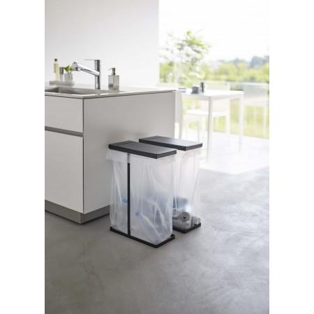 スリム蓋付き分別ゴミ袋ホルダータワー４５Ｌ２個組ブラック　タワー　６１８５