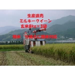 玄米24kg（8kg×3袋）令和7年産新米 ミルキークイーン 白米に精米 分搗き米に精米 対応 産直 ミルキークイーン