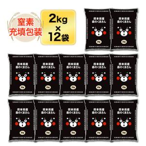 令和5年(2023年)産  熊本県産 森のくまさん〈特A評価〉白米 24kg（2kg×12袋）【送料無料】【米袋は窒素充填包装】【即日出荷】｜okomekuriya