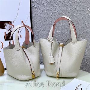 上質 本革 TOGOレザー バイカラー ハニーキューブバッグ