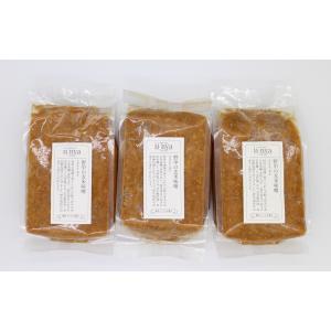 昔ながらの手作り味噌　玄米みそ  無添加 非加熱処理  500g 3パック　農家手作り　自家栽培在来種大豆使用  Shinjo ii-nya FOOD｜okomeplus