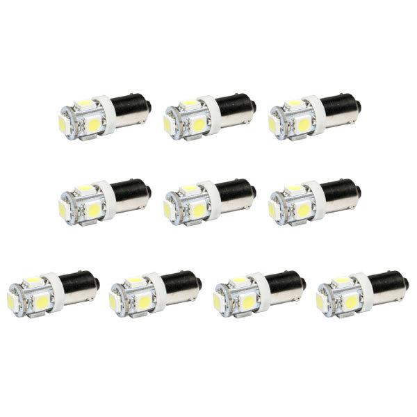 10個セット●● 12V SMD5連 G14 (BA9s・T8.5) LED 電球 ホワイト 無極性