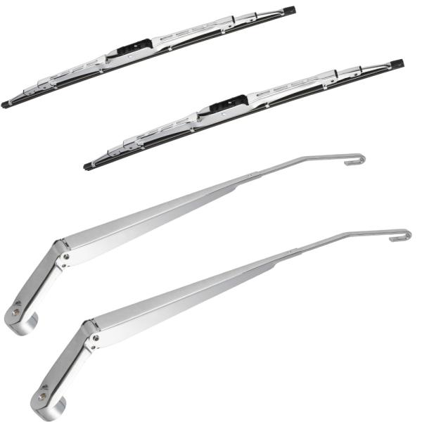 クリッパー DR16T  メッキワイパーアーム ブレード 左右セット 鏡面メッキ クロームメッキ