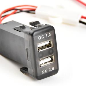 NHW20 プリウス 急速充電USBポート 増設キット クイックチャージ QC3.0 トヨタBタイプ 白発光 品番U15