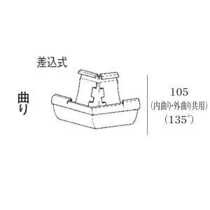 ハイ丸  外内共用135°ミルクホワイト KQ0445 105MM パナソニック 雨とい部材｜oktools