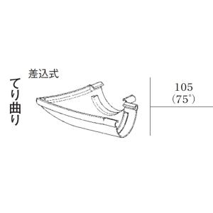 ハイ丸  てり曲り75° あか KQ4448 105MM パナソニック 雨とい部材