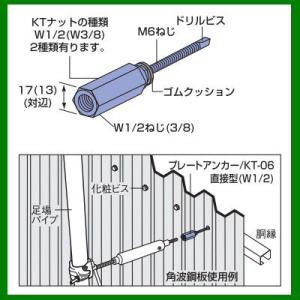 ドリルビス型　プレートアンカー　Ｗ1/2ねじ　鋼板用　（首固定タイプ） KT06-80　50組入 壁...