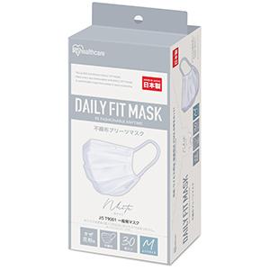 ＤＡＩＬＹ　ＦＩＴ　ＭＡＳＫ　ふつうサイズ　ホワイト　３０枚入　プリーツ　アイリスオーヤマ