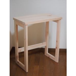 コンパクトデスク　ミニデスク　テーブル　机  平机  天然木デスク　サイドテーブル　木製デスク　パソコン台　作業台　日本製　無塗装　テレワーク　国産ひのき