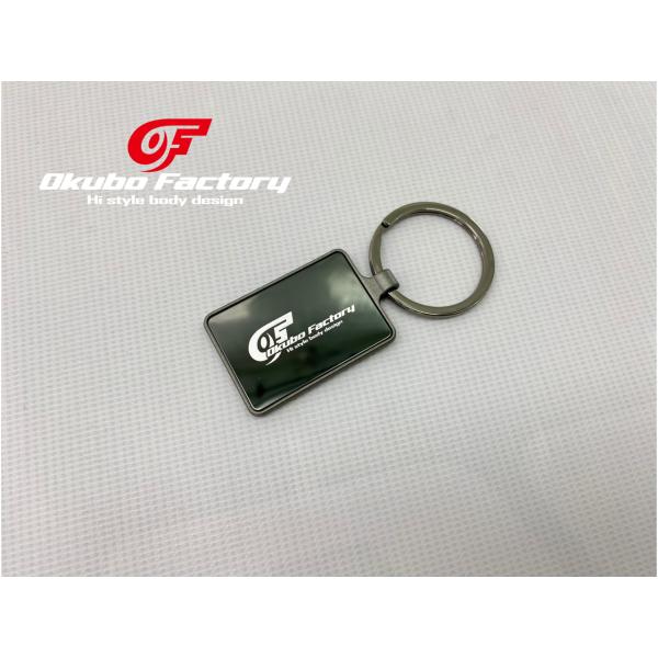 OF スクエアメタルキーホルダー ブラック Okubofactory original  squar...