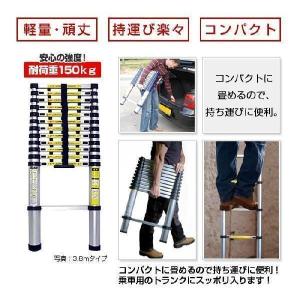 はしご アルミ製 伸縮 はしご ハシゴ .ｍ（アルミ はしご/ハシゴ/梯子/伸縮はしご/軽量/コンパクト//激安/最大.m）