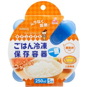 キチントさん ごはん冷凍保存容器 ブルー 一膳分 250ml 5個入り｜hanatomori