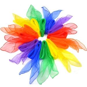 Vi-Ta カラー シフォン 正方形 四角 浮遊 スカーフ 10色 10枚 カラフル セット 子ども スカーフ遊び リトミック 音楽療法 ダンス お遊