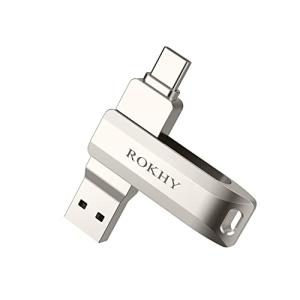 ROKHYフラッシュドライブUSB Type C両方3.2 Tech-Androidスマートフォンコンピューター MacBook Chromebook