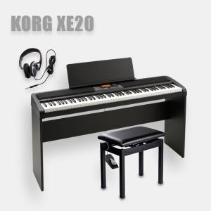 KORG XE20 BK 専用スタンド ST-B1 高低椅子 セット コルグ 電子ピアノ 88鍵盤 ヘッドホンサービス｜okumuragakki