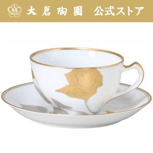 大倉陶園 日本製 The Okura ホワイトローズ カップ＆ソーサー 70C/E089