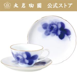 大倉陶園 【大倉陶園直営店】 ブルーローズ（8211） 湯呑ペアセット