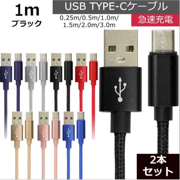 未使用 USB type-C ケーブル 2本セット ブラック 1m iPhone iPad airp...