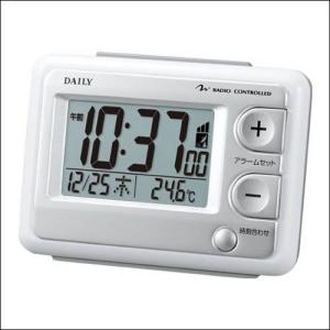 リズム時計 デイリー 8RZ095DN03 電波 置時計 DAILY デイリー ジャストウェーブ R095DN ホワイト 白
