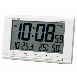 SEIKO セイコー クロック SQ789W 温度、湿度表示付 電波置き時計