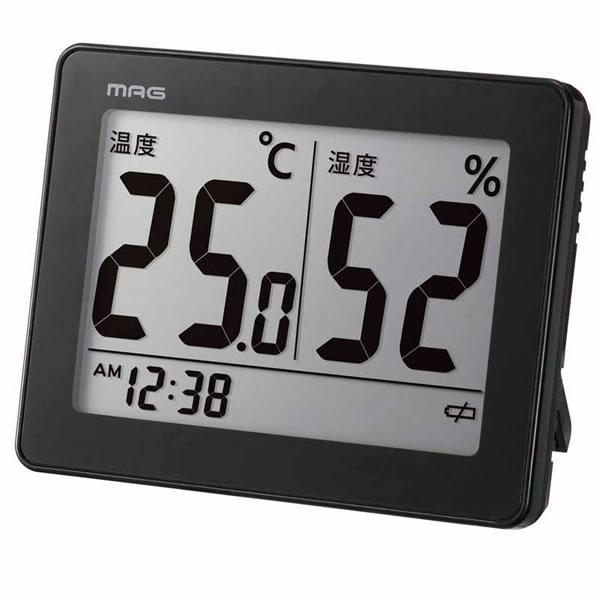 【正規品】NOA ノア精密 クロック TH-109 BK-Z MAG 温度湿度計 置時計 スカイ