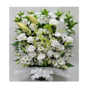 菊とユリ入りお供え生花アレンジメント11000円（送料無料）