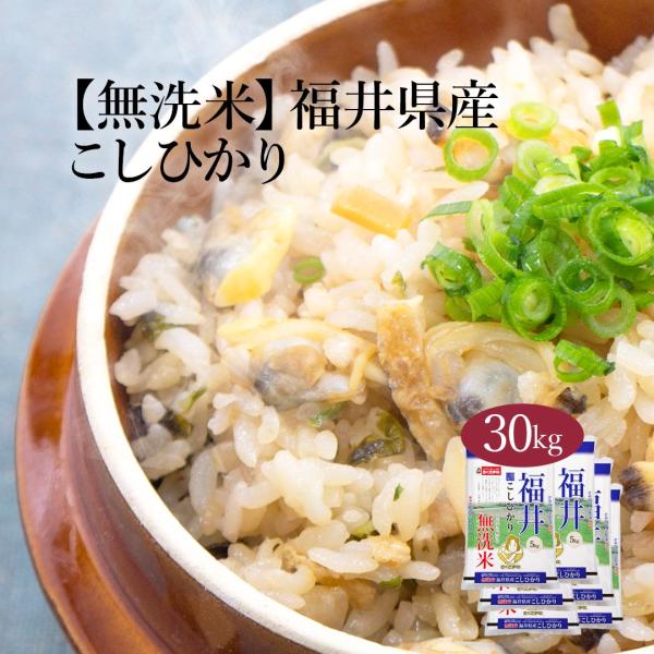 無洗米 30kg 米 コシヒカリ 福井県産 お米 送料無料 白米 精米 おこめ 30キロ こめ30k...