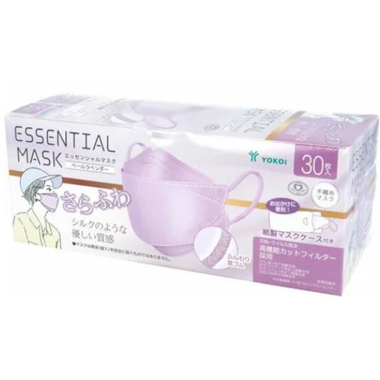 さらふわ　エッセンシャル　マスク　ペールラベンダー　30枚入