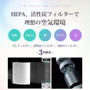 セラミックヒーター タワーファン 羽なし スリ...の詳細画像2