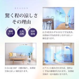 セラミックヒーター タワーファン 羽なし スリ...の詳細画像4