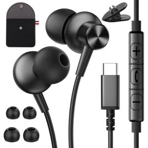 タイプC イヤホン 有線 Type Cイヤホン マイク付き USB C イヤホン HiFi音質 DACチップ リモコン操作 ノイズキャンセル｜olc-store