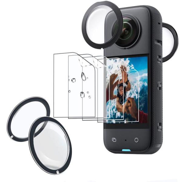 KYK SHOW Insta360 x3 用 粘着式レンズガード カメラレンズ保護 x3 液晶保護フ...