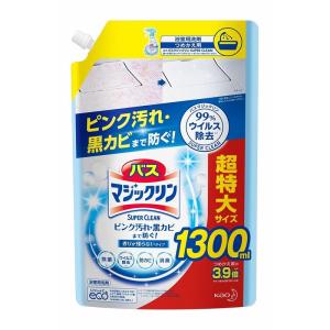 花王 バスマジックリン 泡立ちスプレー スーパークリーン 香りが残らないタイプ つめかえ大容量 (1300mL) 詰め替え用 浴室用洗剤