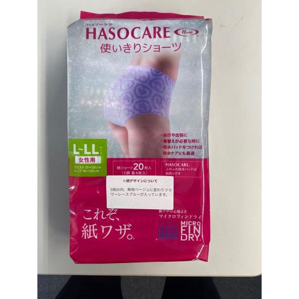 （簡易包装）HASOCARE 5柄×各4枚セット 使い切りショーツ 20枚入 (L-LLサイズ)