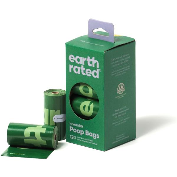 Earth Rated 正規輸入品ペット用エチケット袋 （ラベンダー香り 120枚入）