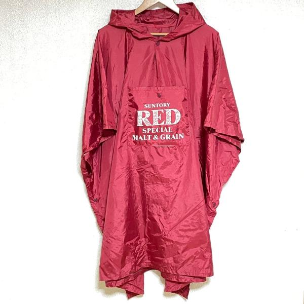 (^w^)b 80s90sヴィンテージ SUNTORY RED サントリーレッド ポンチョ レインコ...