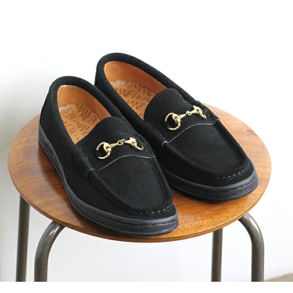 MANEBU マネブ BITCH SUEDE BLACK ローファー　ブラック ユニセックス