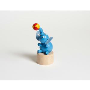DETOA Wooden Push Up Toy Blue Elephant. no.14321 木...