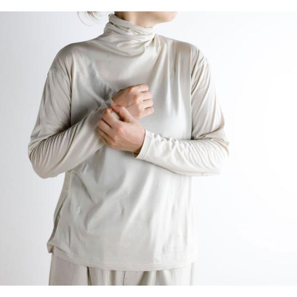 evam eva エヴァムエヴァ オーガニックコットン カットソー タートルネック cut&amp;sew ...