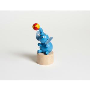 DETOA Wooden Push Up Toy Blue Elephant. no.14321 木製玩具｜old