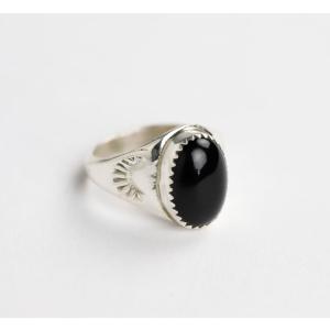 indian jewelry インディアンジュエリー ナバホ オニキス シルバー925 リング｜old