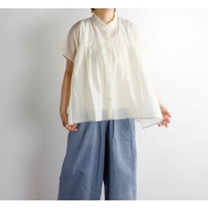 SOIL ソイル SUPER FINE VOILE PLAIN WITH SELVEDGE FRILL COLLAR FRENCH/SL SHIRT スーパーファインボイル フレンチスリーブシャツ NSL24001｜old