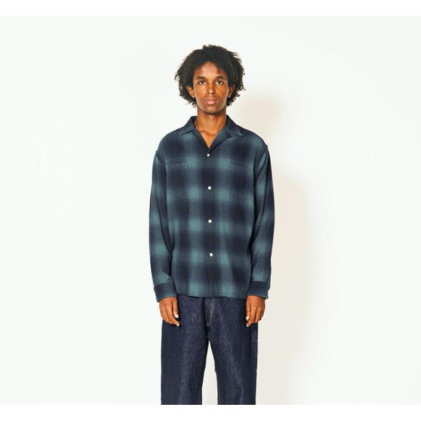 TOWN CRAFT タウンクラフト TC24F01800 ループカラー ネル オンブレシャツ 60...