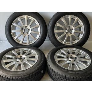 中古 ホイールタイヤ 4本 225/60R17 2014年製 9分山 阿部商会 ティラードα スタッドレス タイヤ ブリヂストン ブリザック DMV-2