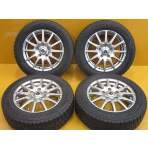 中古 ホイールタイヤ 4本 185/65R15 2017年製 7分山 ハートボイス バトラ スタッド...