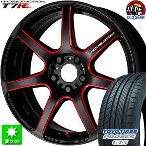 215/50R17 トーヨータイヤ プロクセス C1S 新品サマータイヤ ホイール 4本セット ワーク エモーション T7R kurenai (BRM) 17インチ 5H114.3｜oldgear