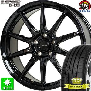 215/45R18 インペリアル エコスポーツ2 新品サマータイヤ ホイール 4本セット ホットスタッフ Gスピード G-05 メタリックブラック(MBK) 18インチ 5H100｜oldgear