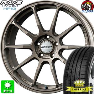 225/50R18 インペリアル エコスポーツ2 新品サマータイヤ ホイール 4本セット レイズ ホムラ ヒューガ HP10 ダークブロンズ （Z3） 18インチ 5H114.3｜oldgear